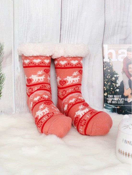 Winter Print Indoor Anti-Skid Slipper Socks